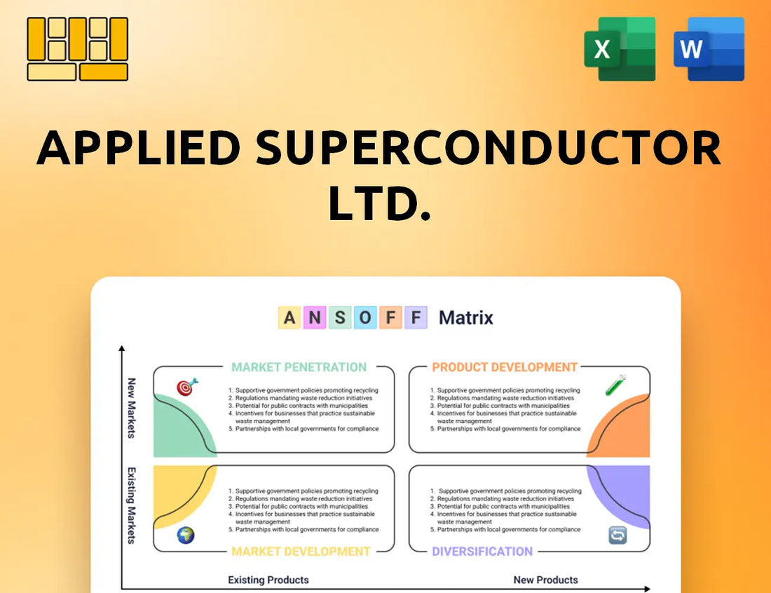 Applied Superconductor Ltd. Ansoff Matrix