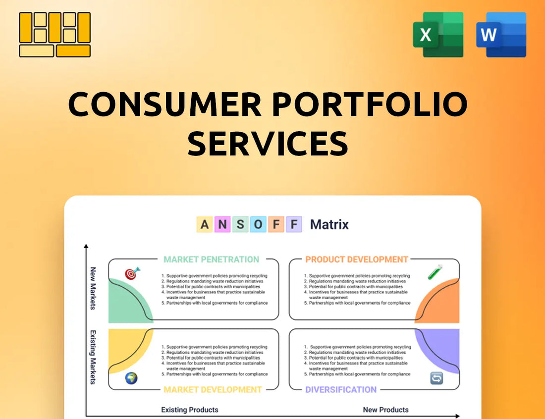Consumer Portfolio Services Ansoff Matrix