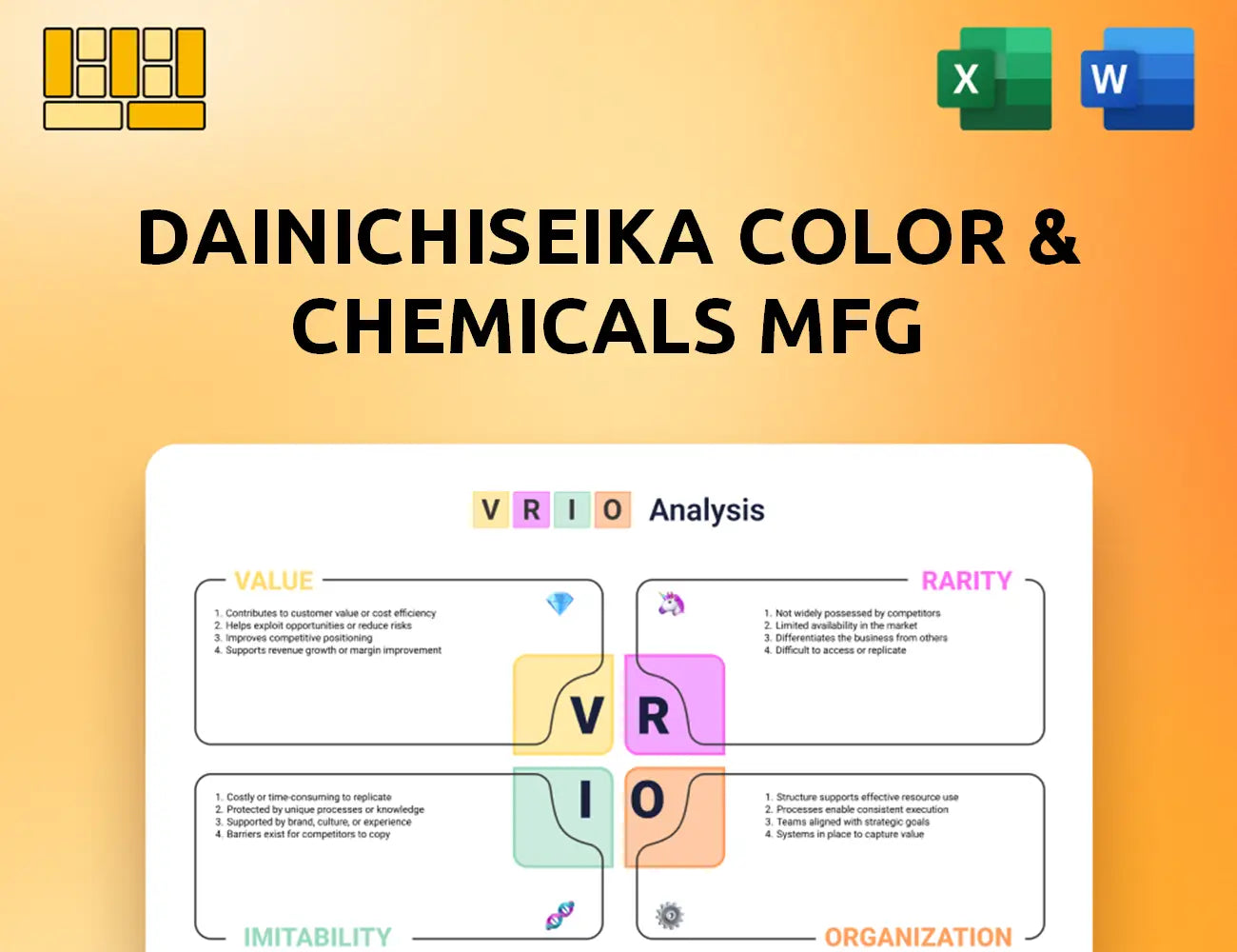 Dainichiseika Color & Chemicals Mfg VRIO Analysis