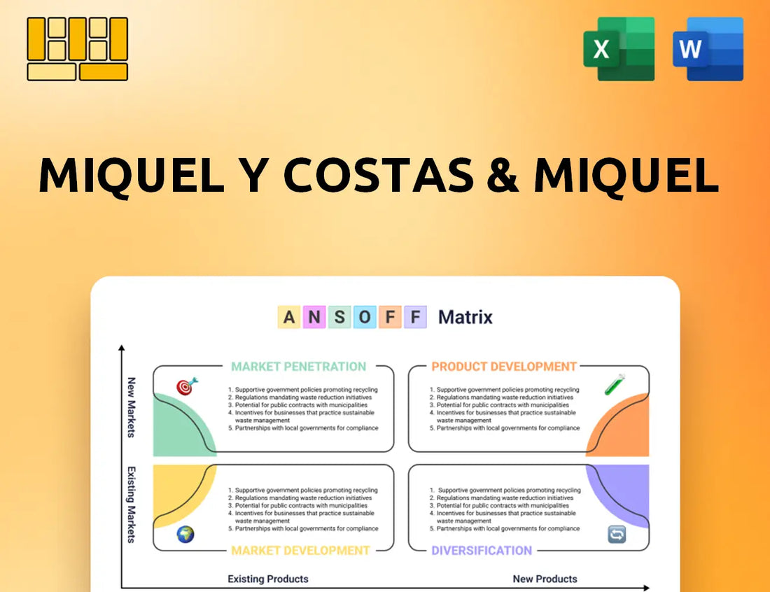 Miquel y Costas & Miquel Ansoff Matrix