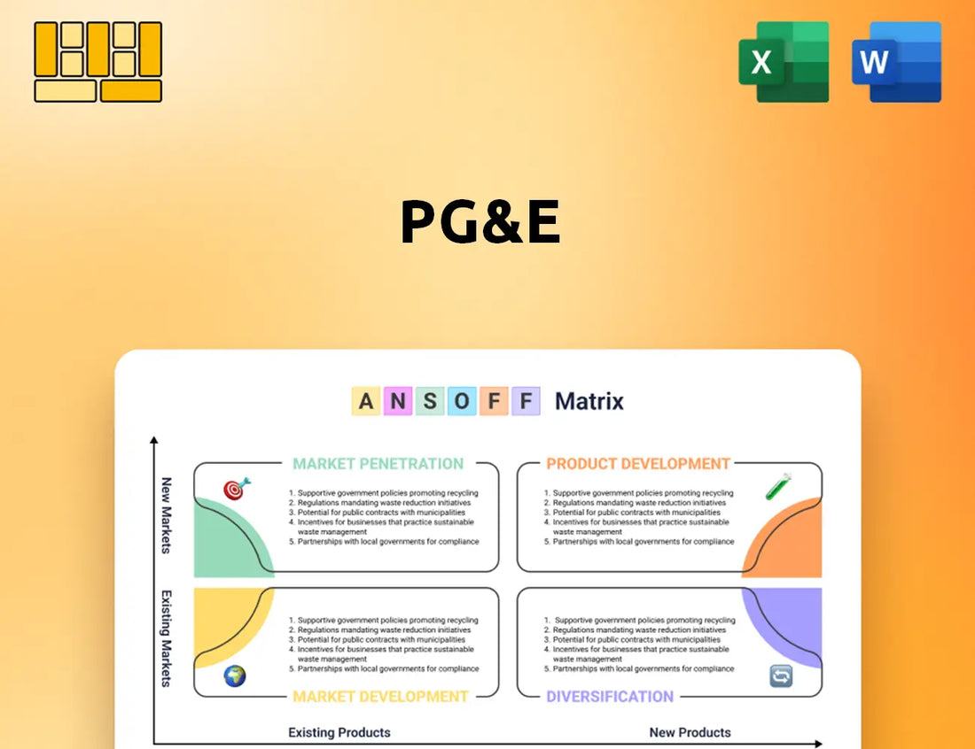 PG&E Ansoff Matrix