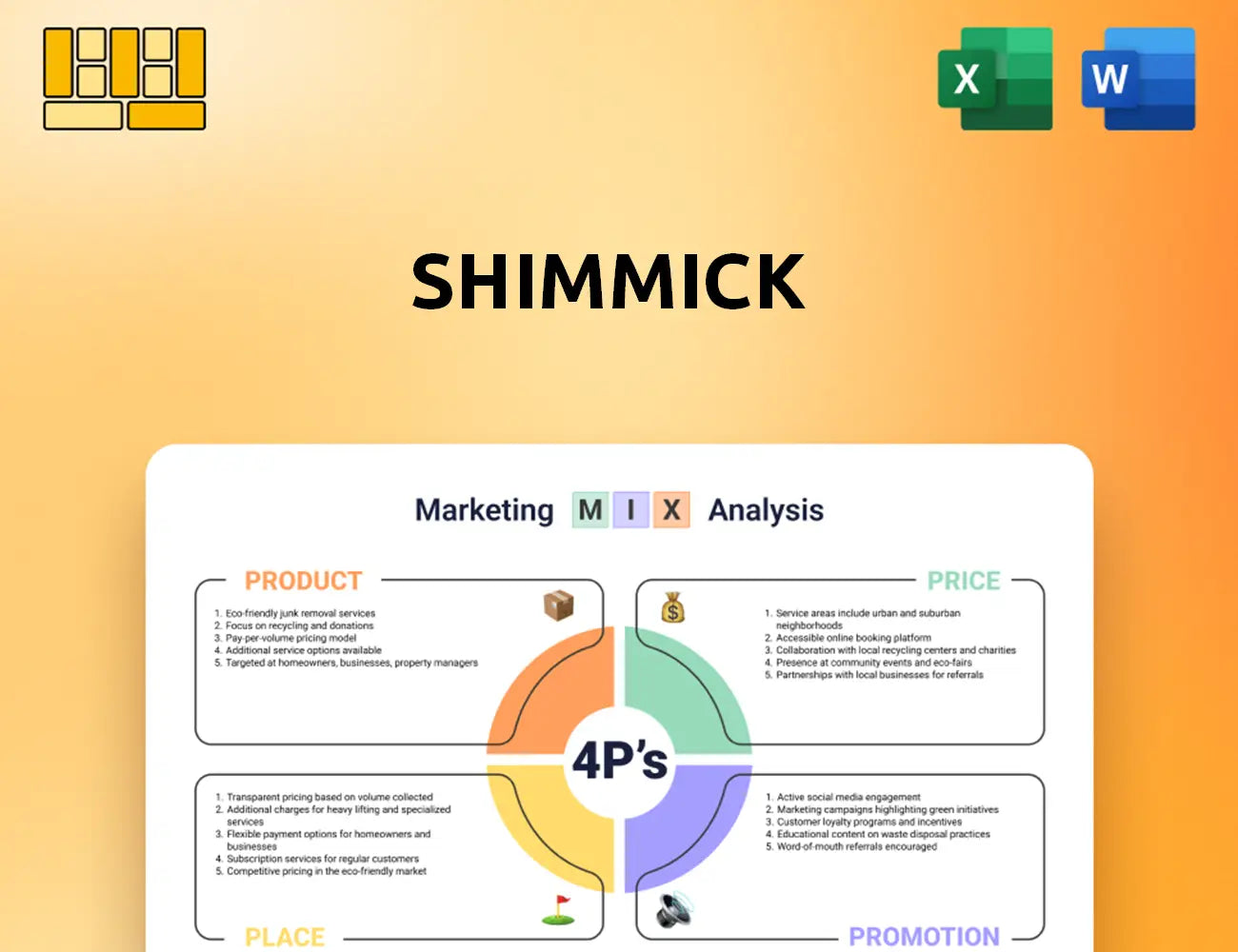 Shimmick Marketing Mix