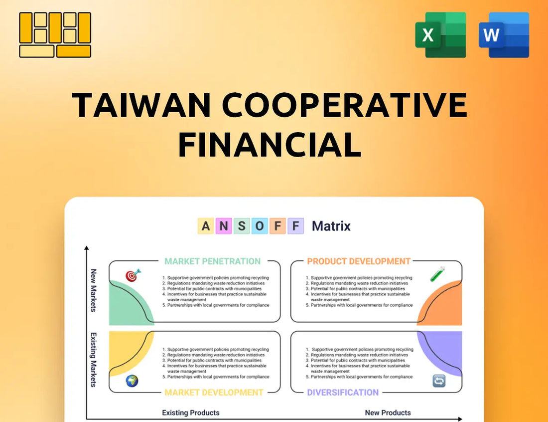 Taiwan Cooperative Financial Ansoff Matrix