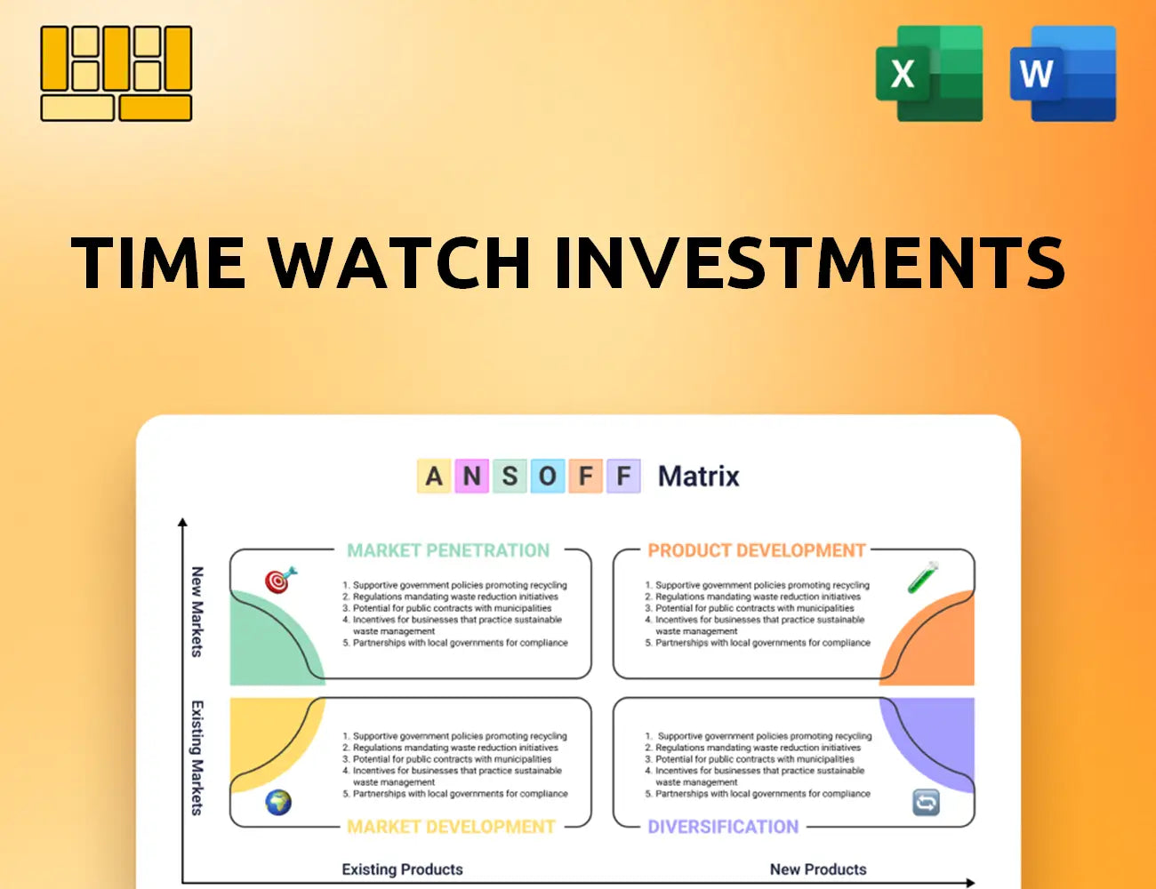 Time Watch Investments Ansoff Matrix